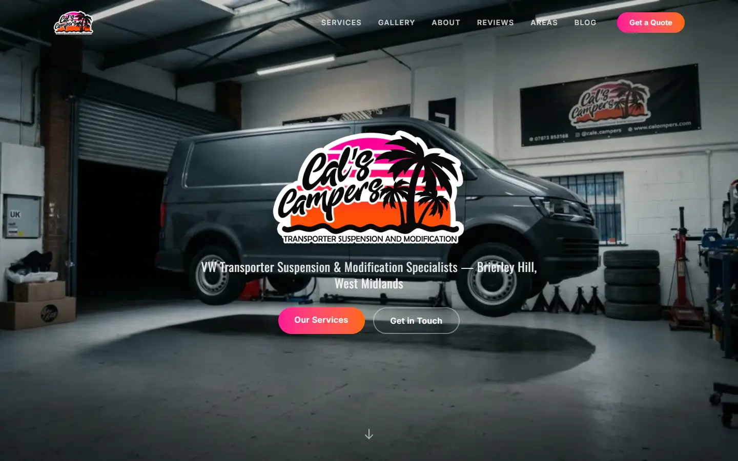 Cal's Campers website, built by Aposlo Studios