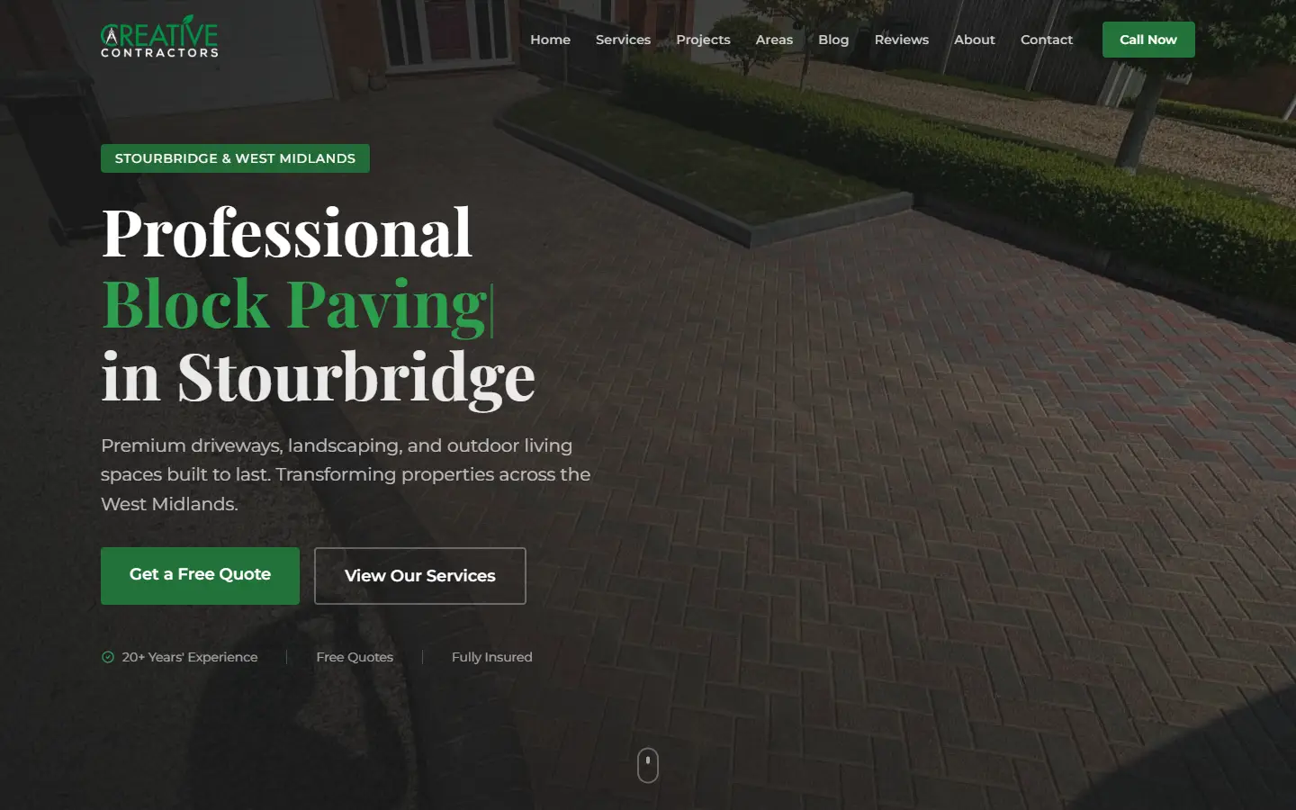 Creative Contractors website, built by Aposlo Studios