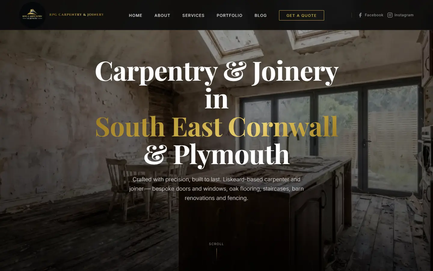 RPG Carpentry & Joinery website, built by Aposlo Studios